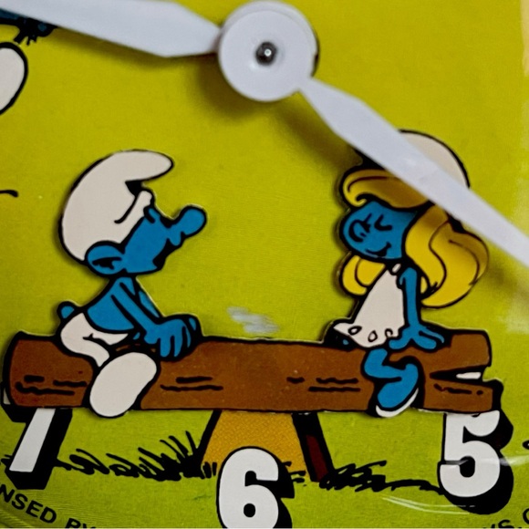 Vintage Smurf Alarm Clock BRADLEY 1983 Animated Action Clock - Picture 8 of 8